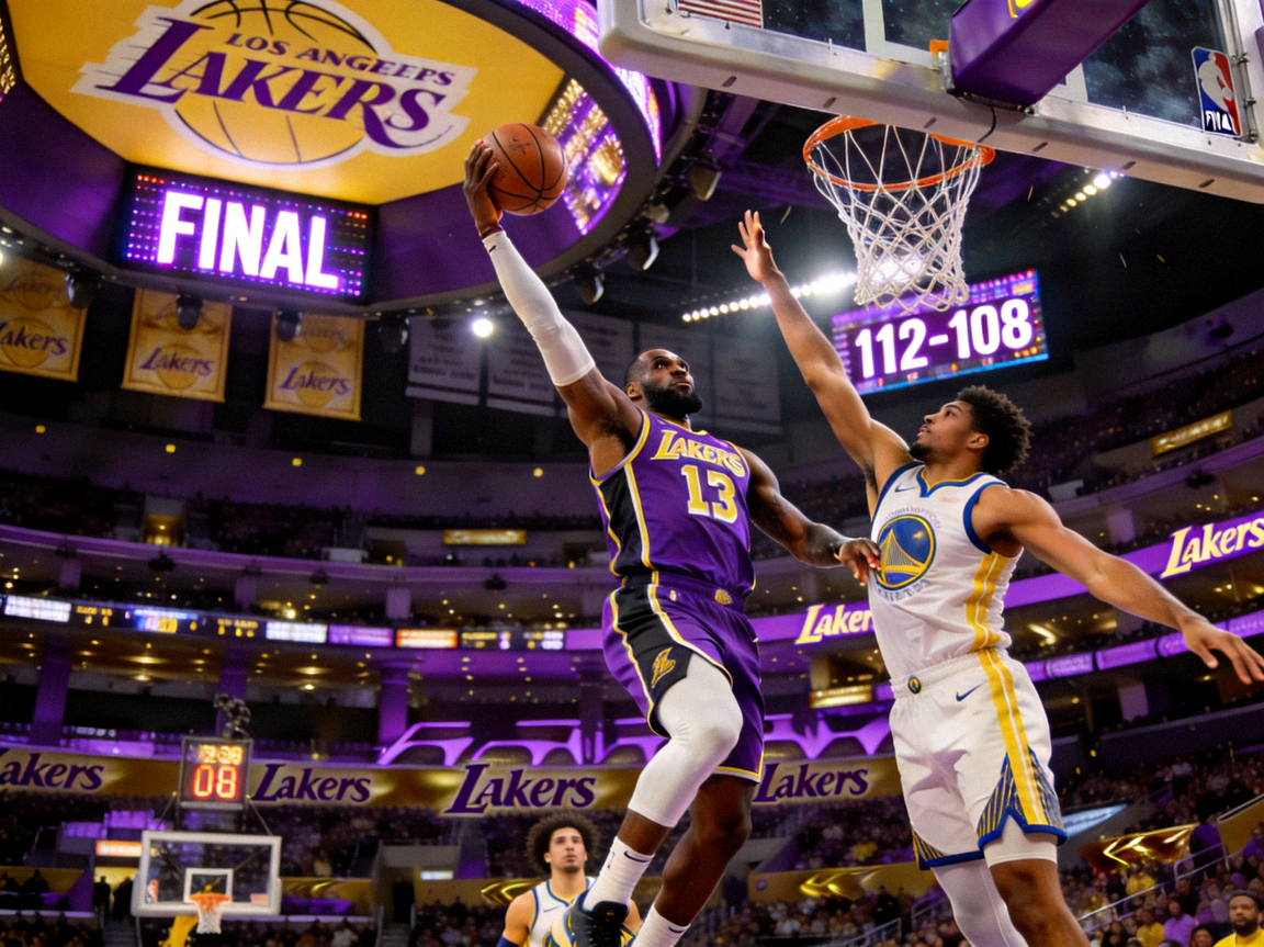NBA常规赛湖人主场112-108战胜勇士精彩瞬间